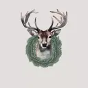 Hirsch mit Kranz Beige
