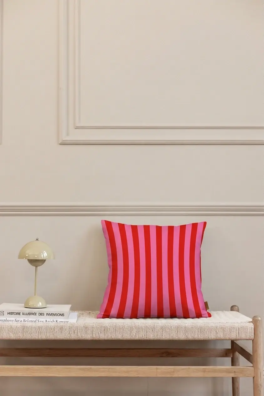 Kissen Stripes Red Pink von textilwerk