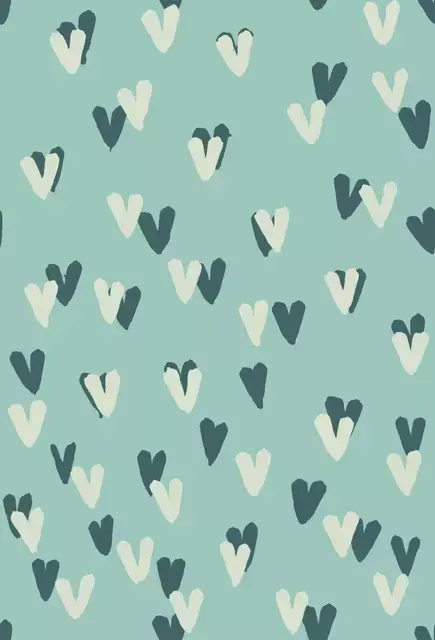 Brushy Hearts mint pine