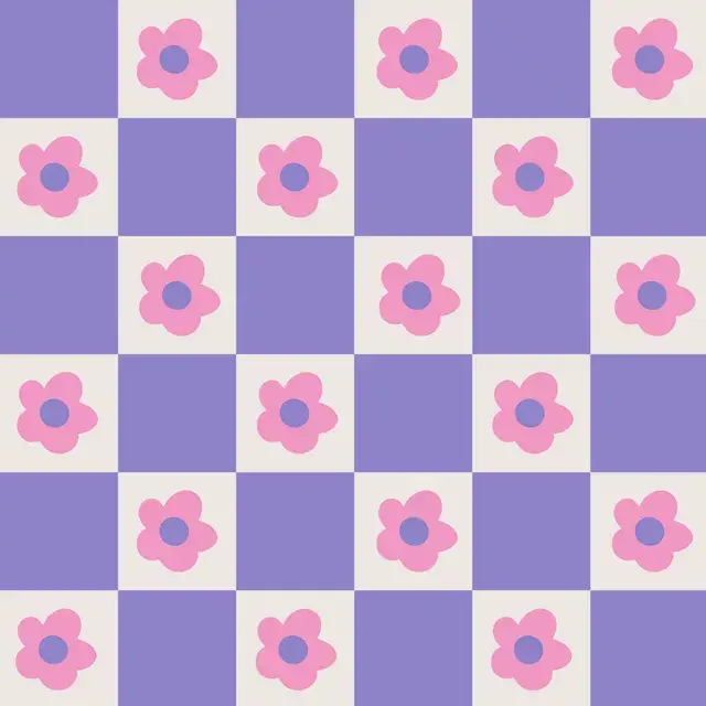 Flower Checks Violett