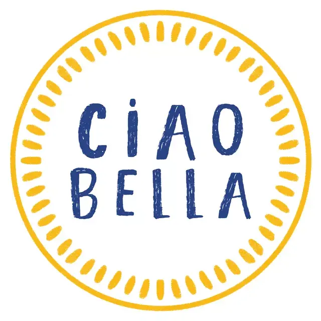 Ciao Bella Lettering Gelb Blau