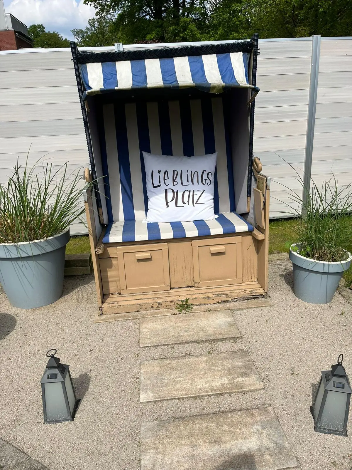 Kissen im Strandkorb