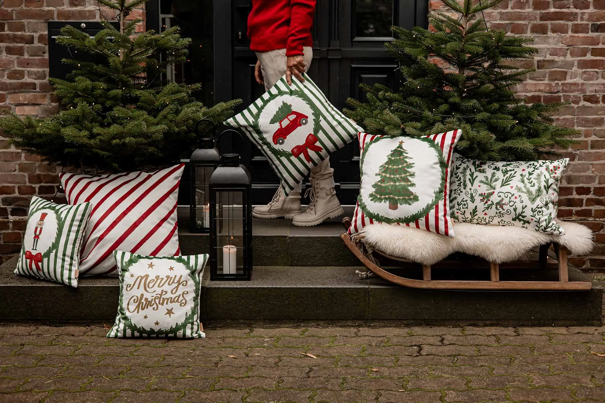 Weihnachtliche Outdoor Kissen
