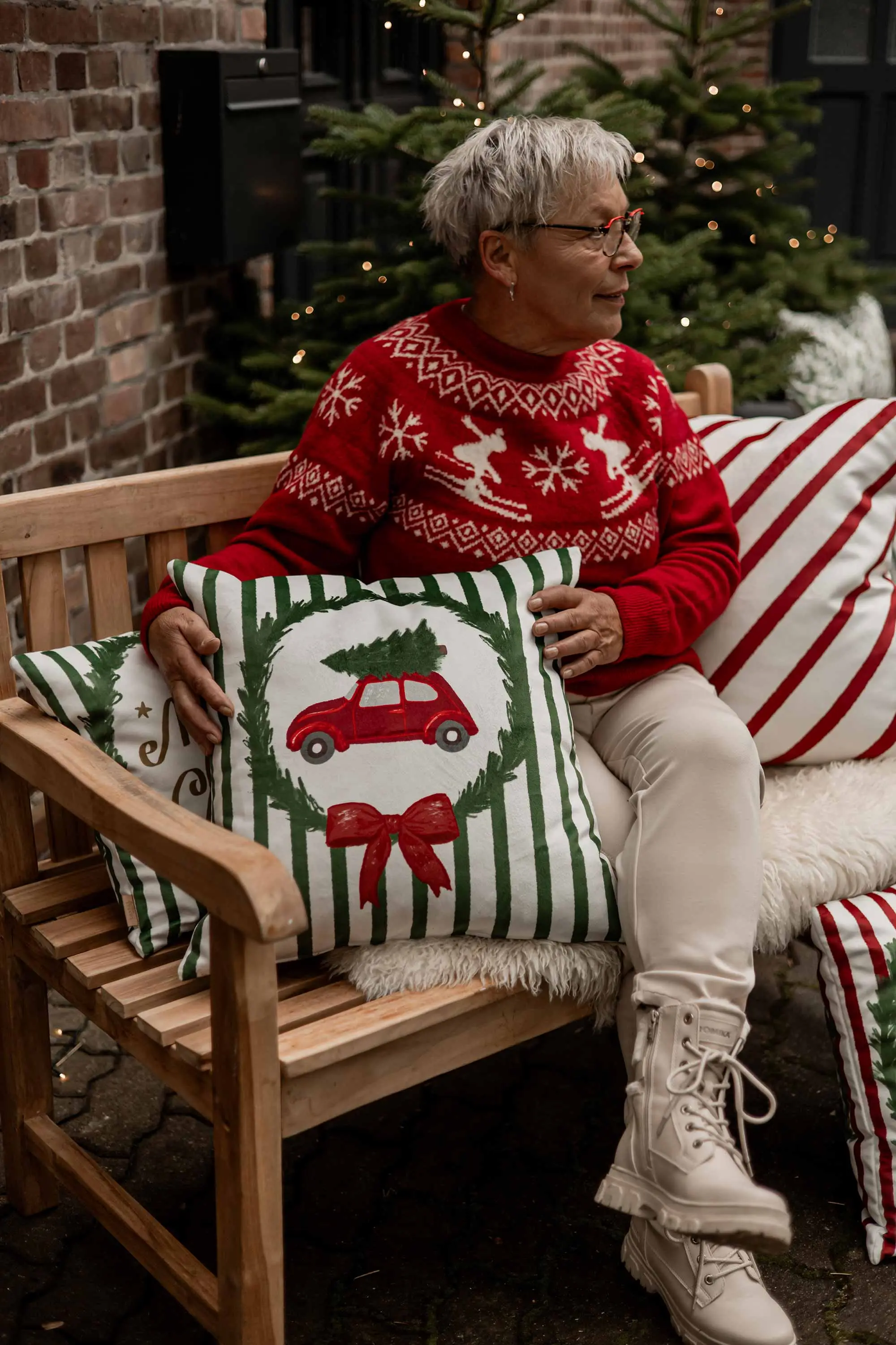 Weihnachtliche Outdoor Kissen