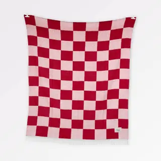 Kuscheldecke Checks Rot Rosa