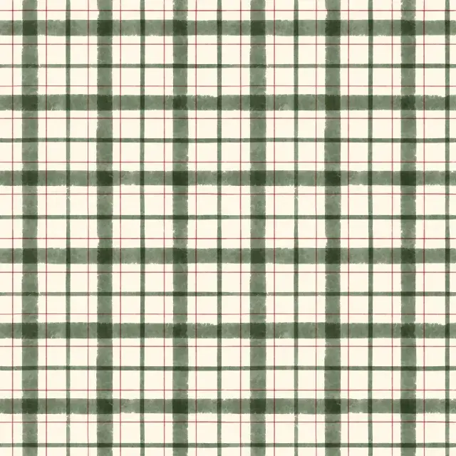 Kissen Christmas Green & Cream Plaid