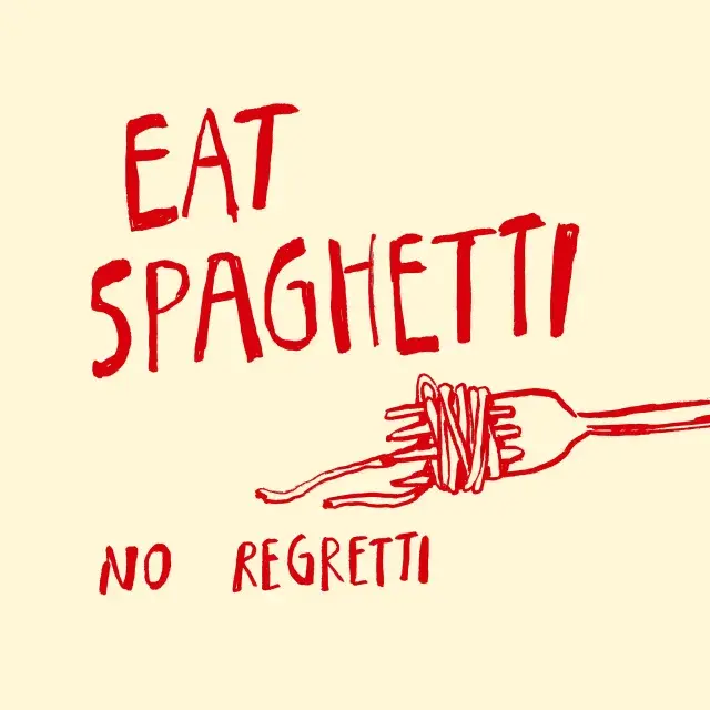 Kissen Eat Spaghetti No Regretti
