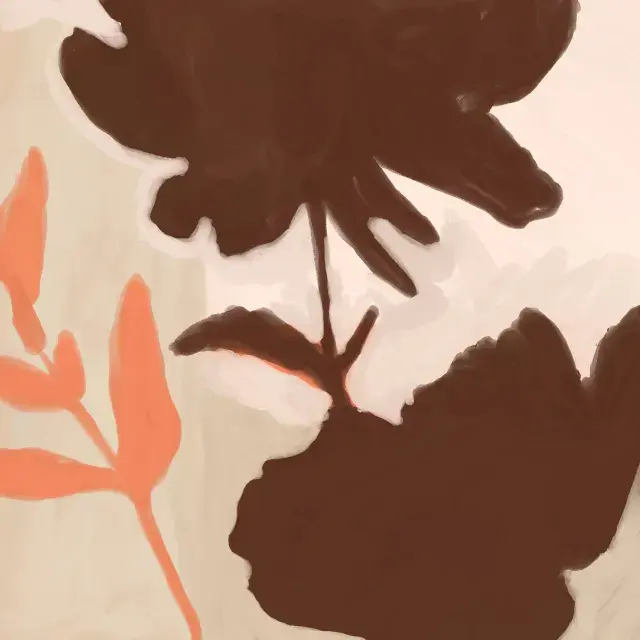 Kissen Brown Plant Silhouette