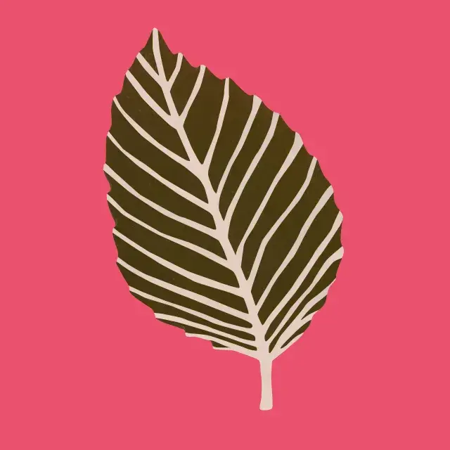 Kissen Herbstblatt braun