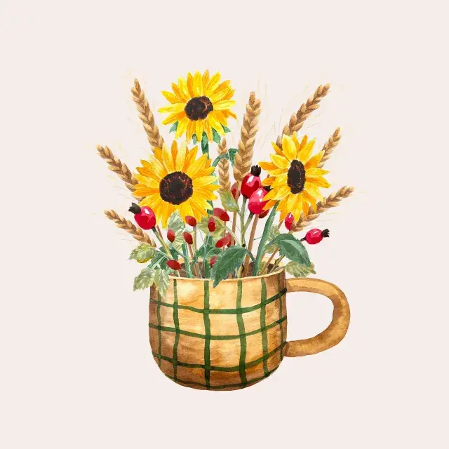 Kissen Blooming Cup of Autumn