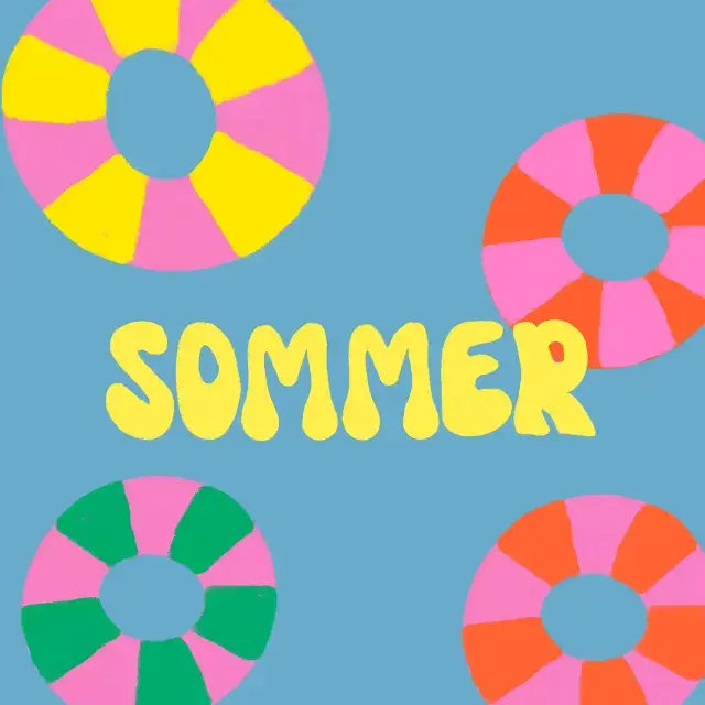 Kissen Sommer Bunte Reifen Blau