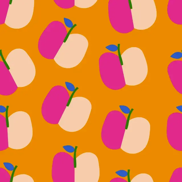 Kissen Apple Pattern Orange