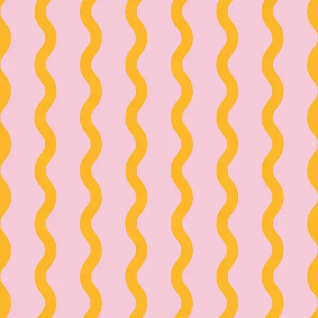 Kissen Wellenlinien gelb-rosa