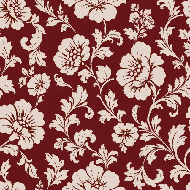 Tischdecke Velvet Winter Blumenornament rot beige