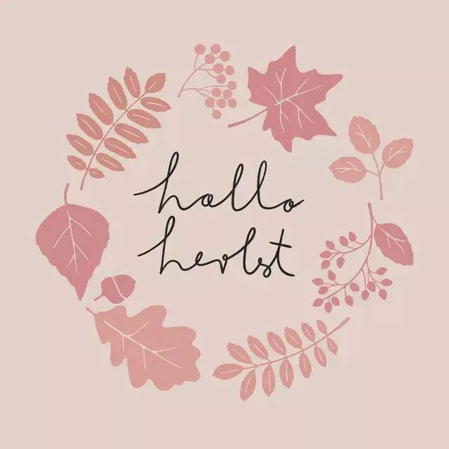 Kissen Hallo Herbst Kranz rosa