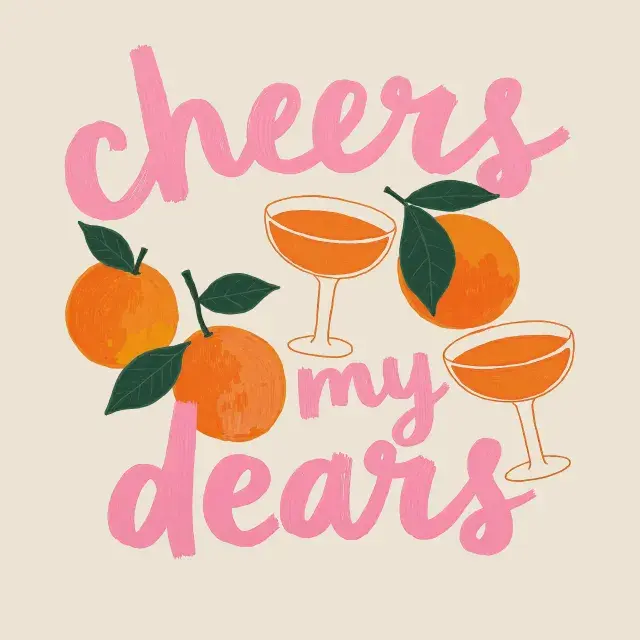 Kissen Cheers my Dears orange