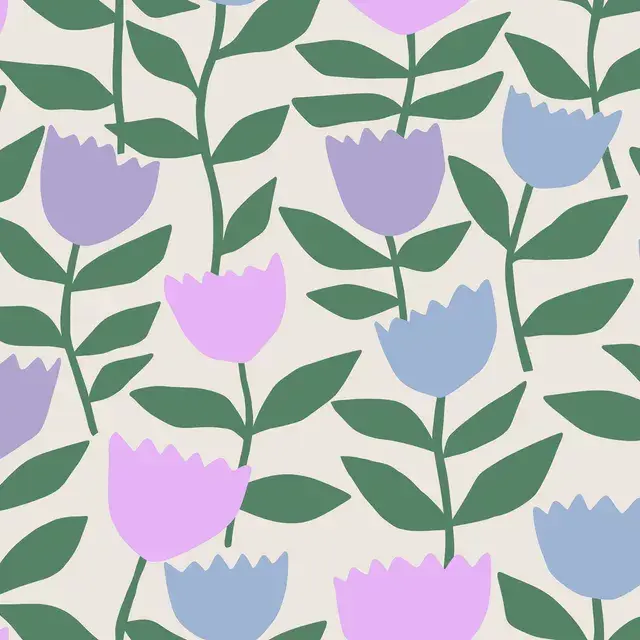 Kissen Tulpen pink flieder blau