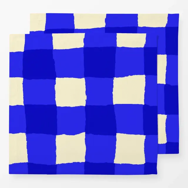 Servietten Italian Blue Gingham Pattern
