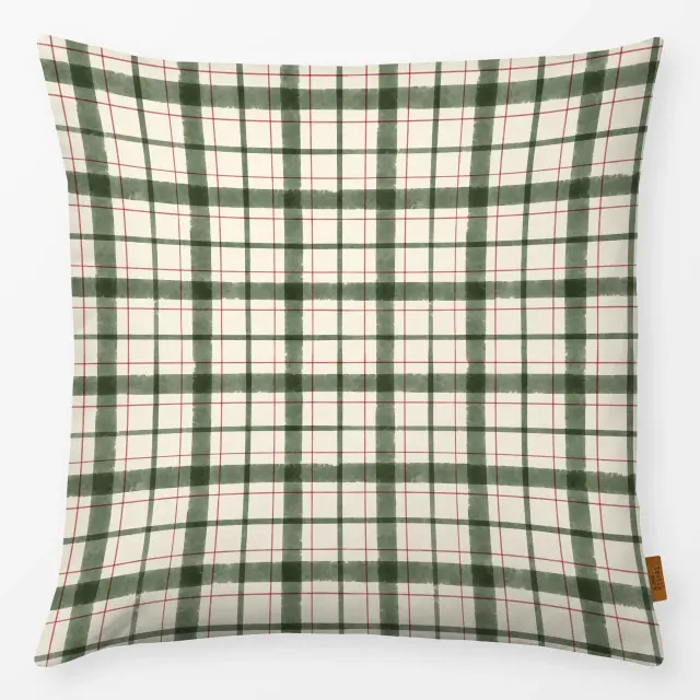Kissen Christmas Green & Cream Plaid