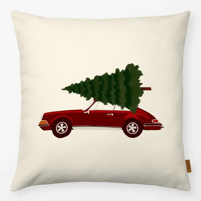 Kissen Retro Car With Christmas Tree