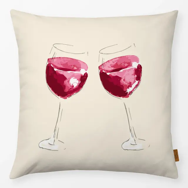 Kissen Cheers With Red Wine