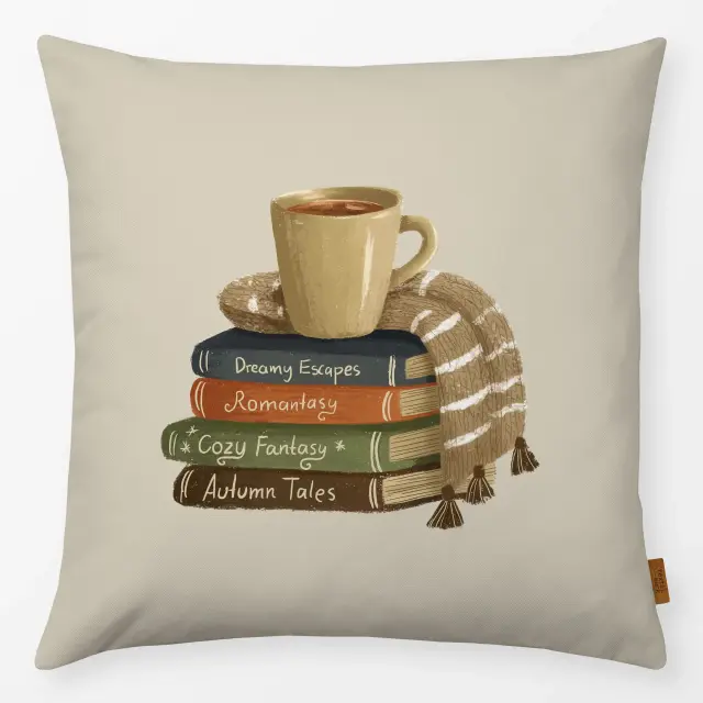 Kissen Bücher Schal Tasse