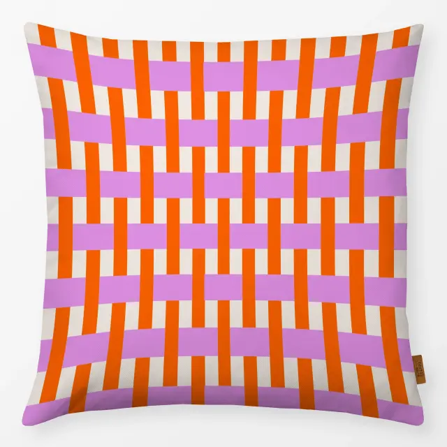 Kissen Webmuster Pink Orange