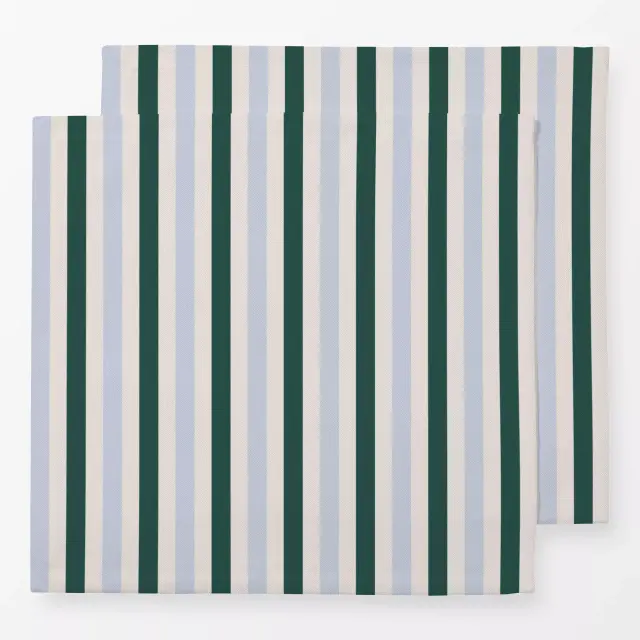 Servietten Stripes Moosgrün Blaugrau