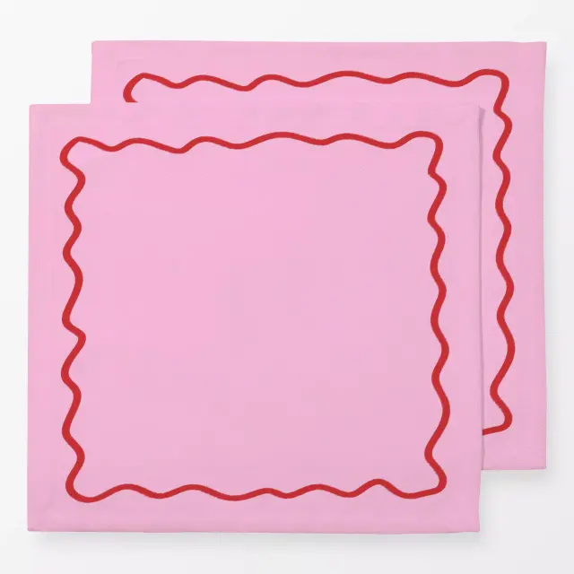 Servietten Rand Pink Rot