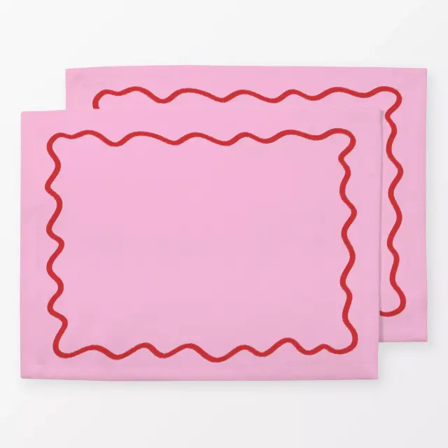 Tischset Rand Pink Rot