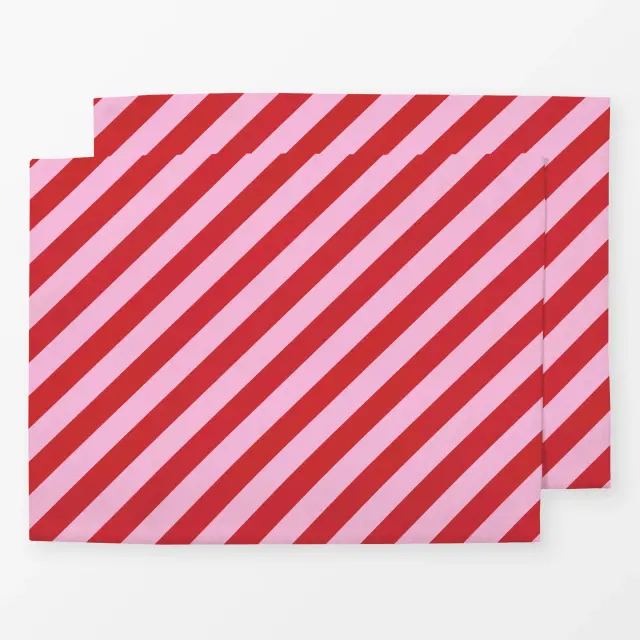 Tischset Streifen diagonal Pink Rot