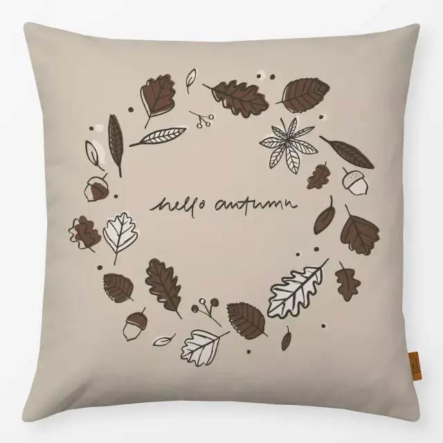 Kissen Herbst Kranz Beige