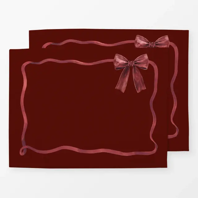 Tischset Große Schleife velvet rot
