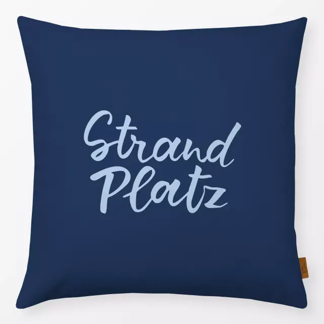 Kissen Strand Platz navy blau