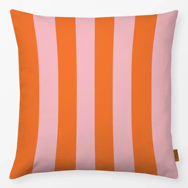 Kissen Blockstreifen rosa orange