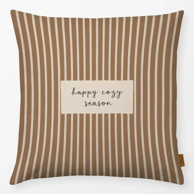 Kissen Happy Cozy Season braun