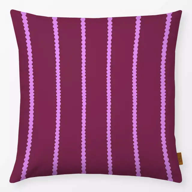 Kissen Wavy Streifen weinrot pink