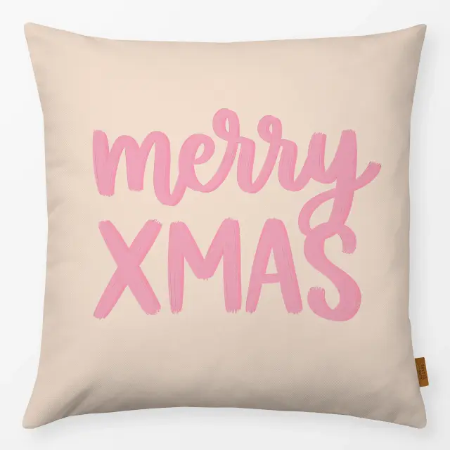 Kissen Merry Xmas rosa