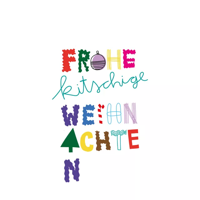 Tischset Frohe kitschige Weihnachten