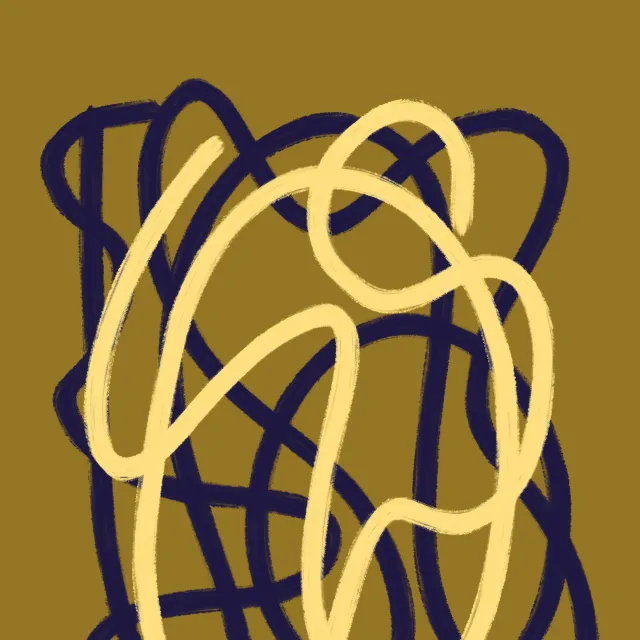 Kissen Swirl gelb