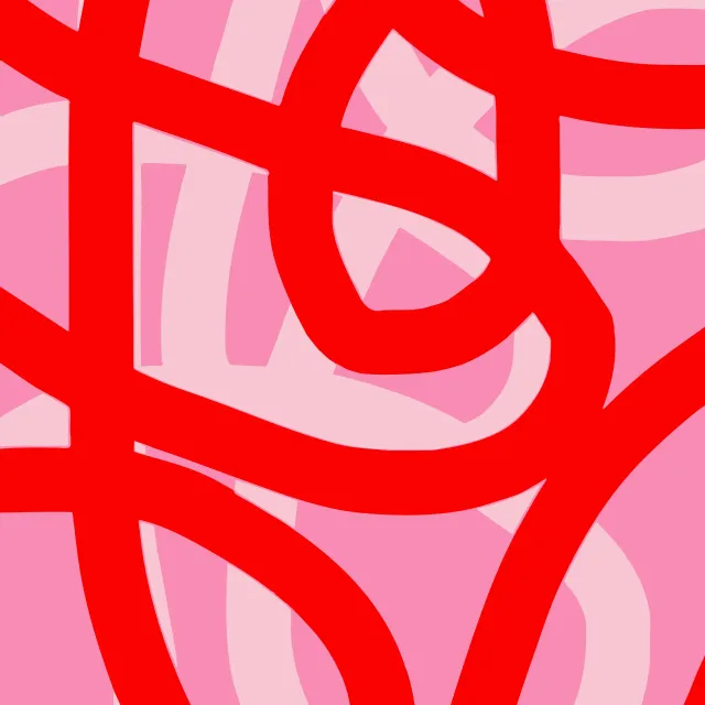 Kissen Happy Lines rot