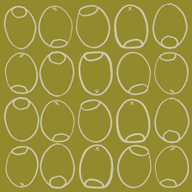 Kissen Green Olives Outline