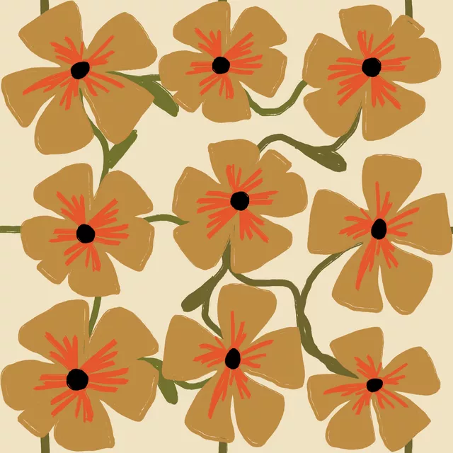Bankauflage 70's Retro Floral