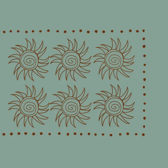 Kissen Spanish Swirl Sun Teal