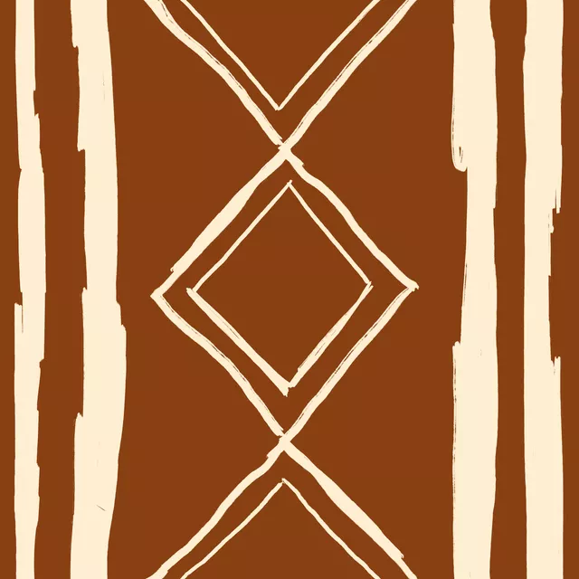Kissen Boho Brown Triangle & Stripes