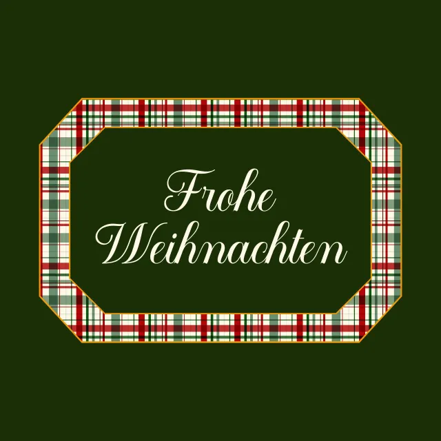 Kissen Frohe Weihnachten in Plaid Frame