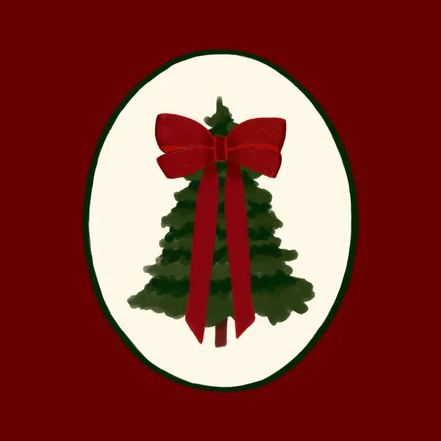 Christmas Tree With Big Red Bow