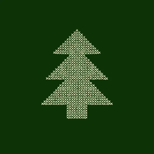 Tischläufer Cross Stitch Embroidered Christmas Tree