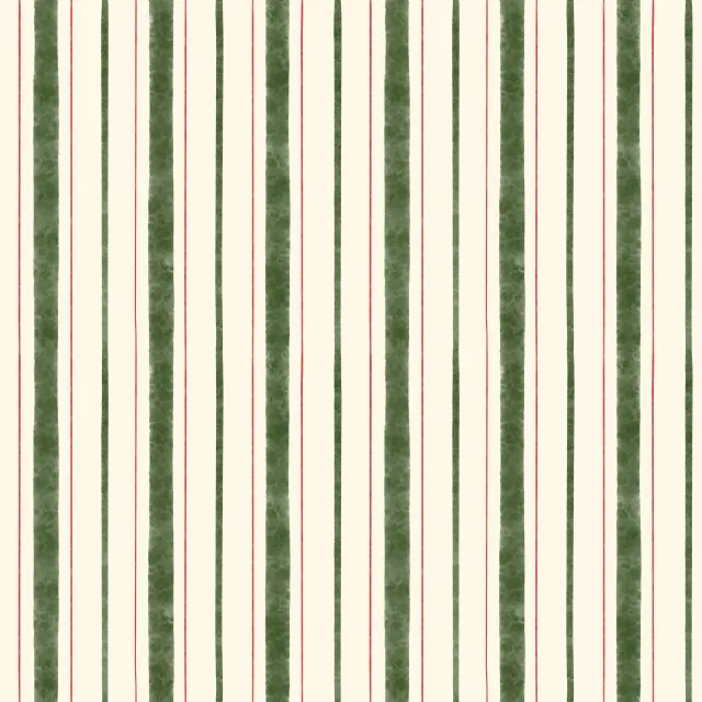 Bettwäsche Christmas Green Stripes on Cream