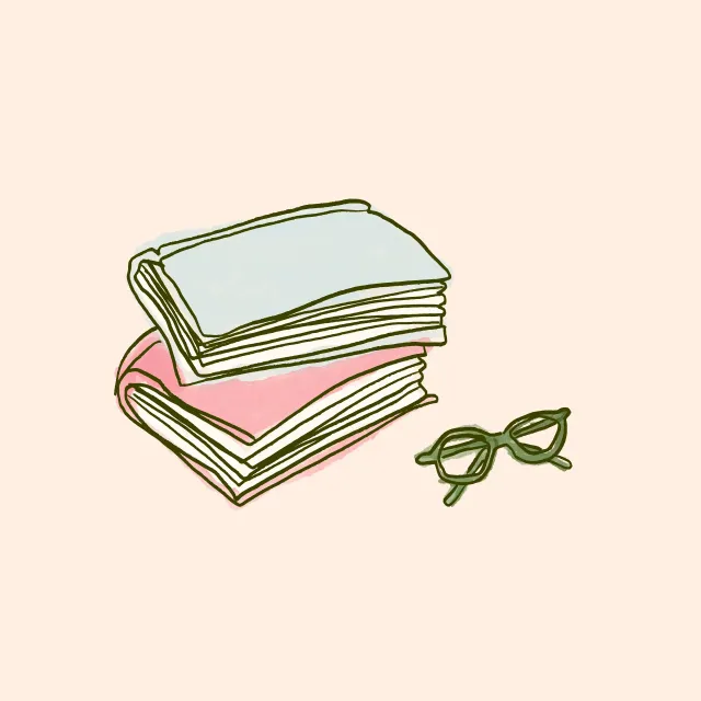 Kissen Books & Glasses